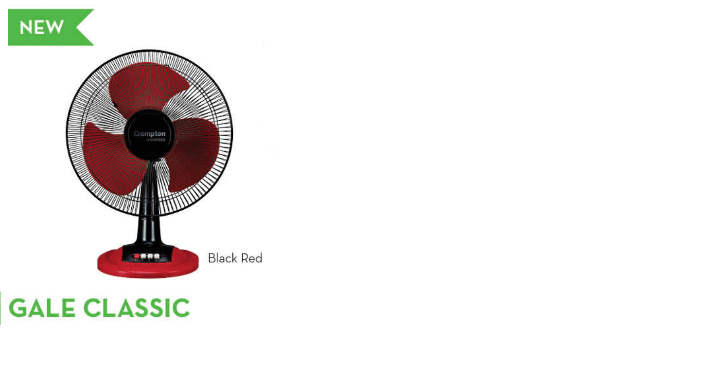 TABLE FAN-GALE CLASSIC-BLACK RED